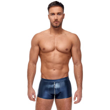 Lade das Bild in den Galerie-Viewer, Herren Pants Blau M-2XL Metallic-Matt-Look mit Reißverschluss &quot;Aslan&quot;
