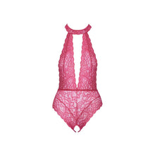 Lade das Bild in den Galerie-Viewer, Body ouvert S-XL in Pink komplett aus feiner Spitze &quot;Topsy&quot;
