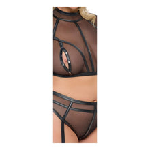 Lade das Bild in den Galerie-Viewer, Top und Straps-Slip XL - 3XL mit Druckknöpfen transparent &quot;Mirea&quot;
