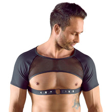 Lade das Bild in den Galerie-Viewer, Herren Shirt M-XL Bauchfrei im Mattlook mit Netz &quot;Momo&quot;
