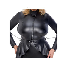 Lade das Bild in den Galerie-Viewer, Wetlook Minikleid XL-3XL mit 2 soften Armfesseln &quot;Harriet&quot;
