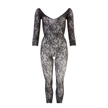 Lade das Bild in den Galerie-Viewer, Langarm Catsuit ouvert S-L schwarz &quot;Florence&quot;
