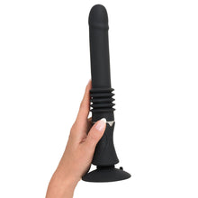 Lade das Bild in den Galerie-Viewer, Vibrator mit Stoßfunktion und Saugfuss, schwarz 28,5cm
