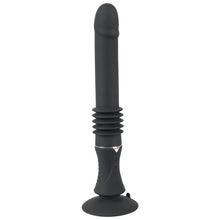 Lade das Bild in den Galerie-Viewer, Vibrator mit Stoßfunktion und Saugfuss, schwarz 28,5cm
