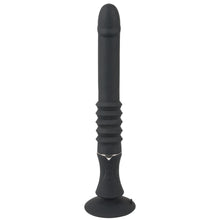 Lade das Bild in den Galerie-Viewer, Vibrator mit Stoßfunktion und Saugfuss, schwarz 28,5cm
