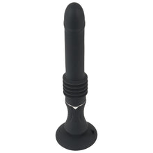 Lade das Bild in den Galerie-Viewer, Vibrator mit Stoßfunktion und Saugfuss, schwarz 28,5cm
